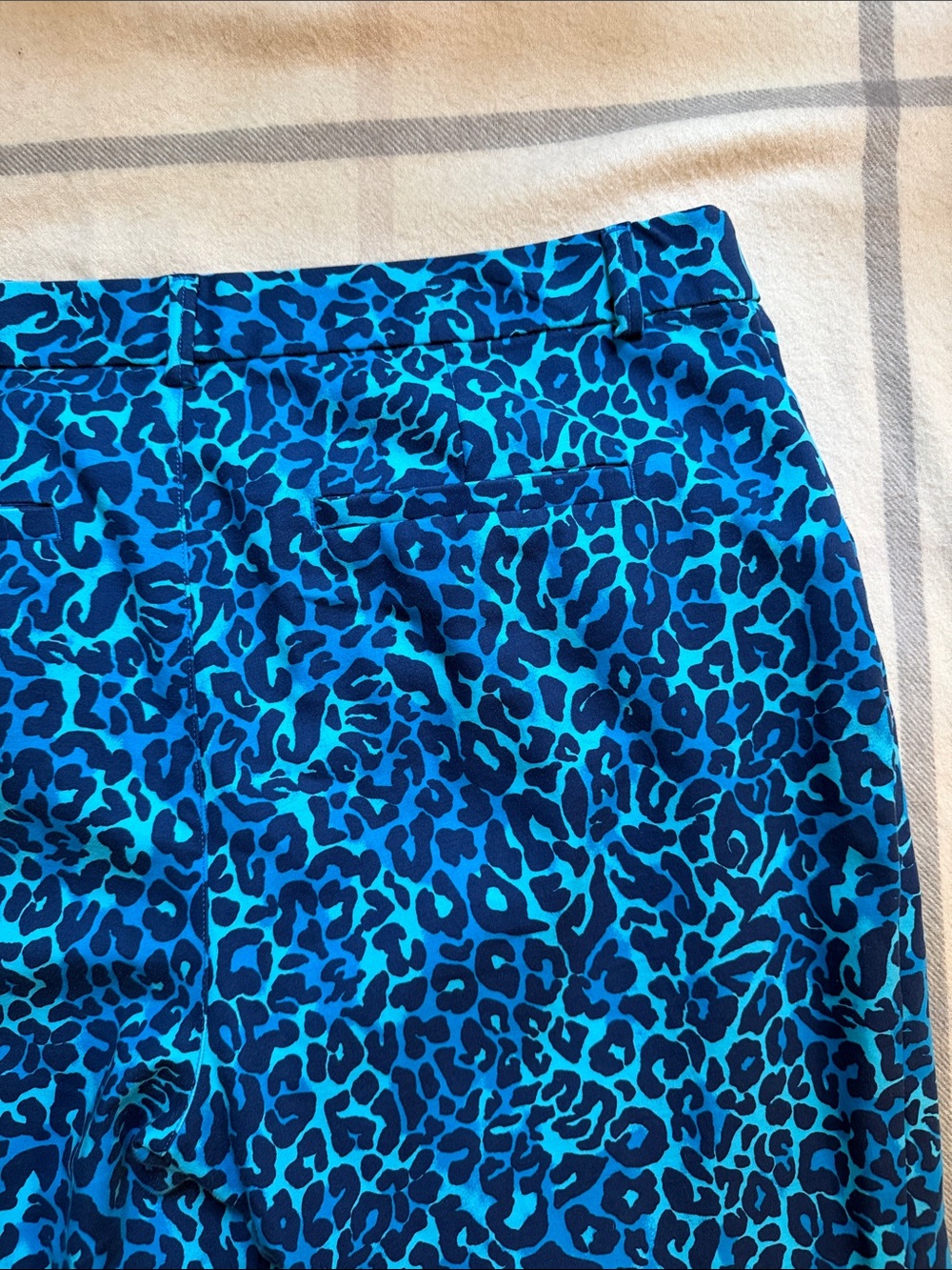 Lilly Pulitzer Vibrant Blue Leopard Print Pants - Picture 6 of 13